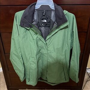 The North Face Olive Green Outdoor Jacket with hood